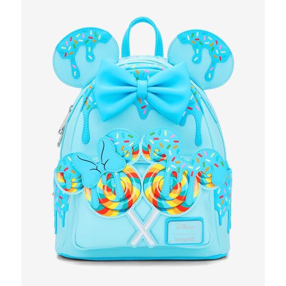 Loungefly Disney Minnie MouseLollipop Blue Sprinkle Ears Mini Backpack